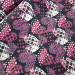 Флис Сердечки (Мерный лоскут)