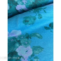 Футер двухниточный с лайкрой Синие Розы