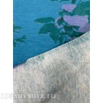 Футер двухниточный с лайкрой Синие Розы