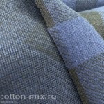 Вязаный трикотаж Синяя клетка  Вязаный трикотаж Синяя клетка